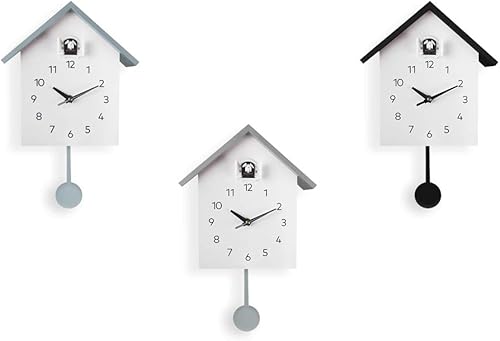 I-TOTAL® - Coucou Mural/Horloge à Coucou, 25x12x27 cm (Bleu) - Nail Gallerys