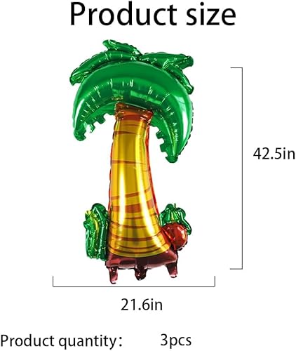 Palmier Gonflable,3 Pcs Palmiers Gonflables Jouets,Ballons en Aluminium Hawaïen,Palmiers Gonflables,Hawaïenne Ballon Géants Décorations, Décoration Fête Hawaii, Décorations pour de Summer Plage (3PCS) - Nail Gallerys