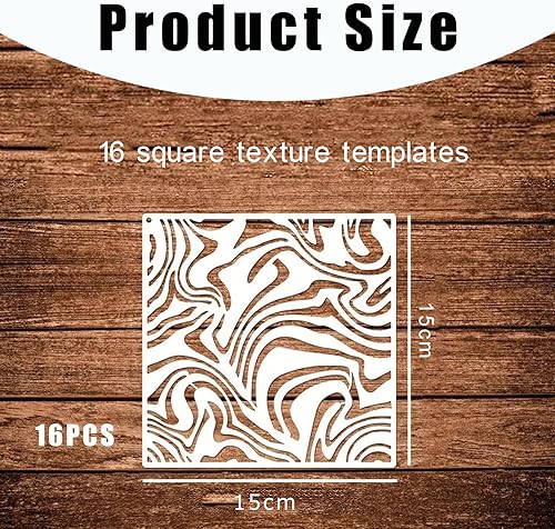 16 pièces Pochoirs Réutilisables pour Peinture Artistique,Techniques Mixtes,Texture et Motifs Géométriques,Toile, Mur, Sol, Meubles, Cartes et Scrapbooking,Idéal Bricolage Aérographe - Nail Gallerys