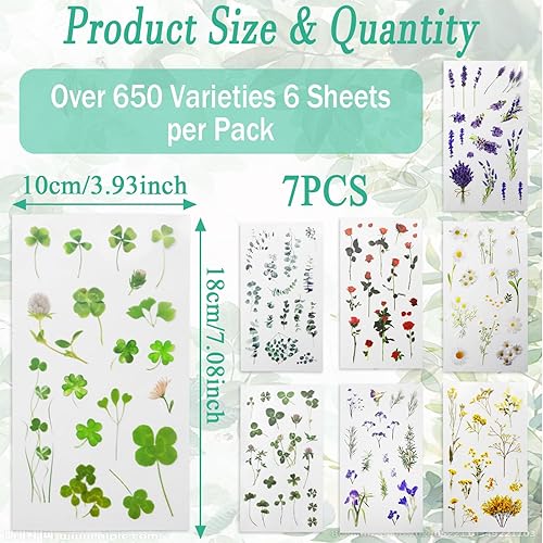 LXBCTOP Lot de 650 autocollants transparents pour scrapbooking - Fleurs en PET - Autocollants vintage colorés - Imperméables - Pour album photo, ordinateur portable, journal, scrapbooking - Nail Gallerys