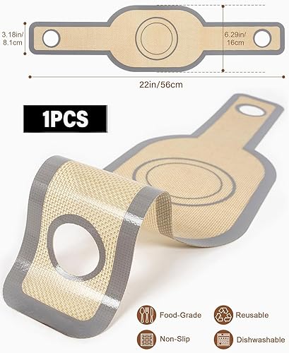 TOZBLEU 1 pièces,Tapis de cuisson en silicone pour Dutch Oven,Tapis et feuilles de cuisson,tapis de cuisson pour le pain, antiadhésif, facile à nettoyer, tapis de pétrissage avec découpe-pâte - Nail Gallerys