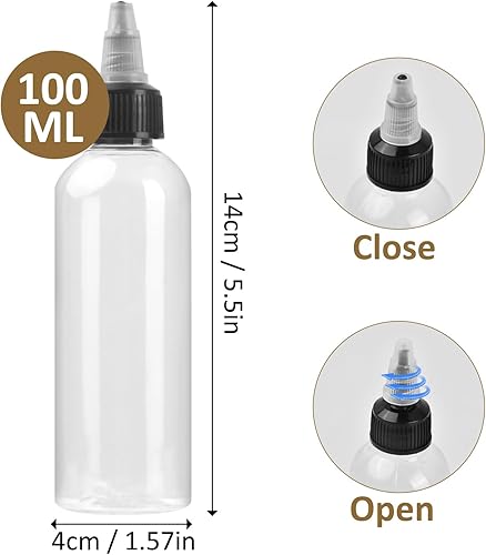 Wisebom 4 Pièce Bouteille a Sauce, Portable Flacons Souples en Plastique Bouteille Pressable pour Condiments Moutarde Sauce piquante et Huile d’Olive (100 ml) - Nail Gallerys