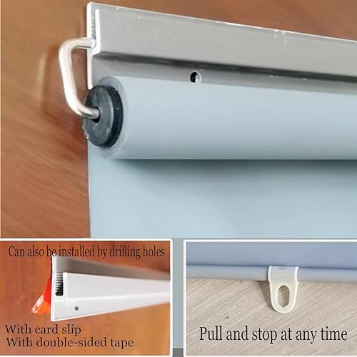 X1NGFU Store Enrouleur Occultant pour Fenêtre,Rideaux Occultants de Protection Solaire,Automatiques à Ressort Store Occultant Et sans Perçage Pare-Soleil,pour Bureau,Largeur X Hauteur (90cm x 150cm) - Nail Gallerys