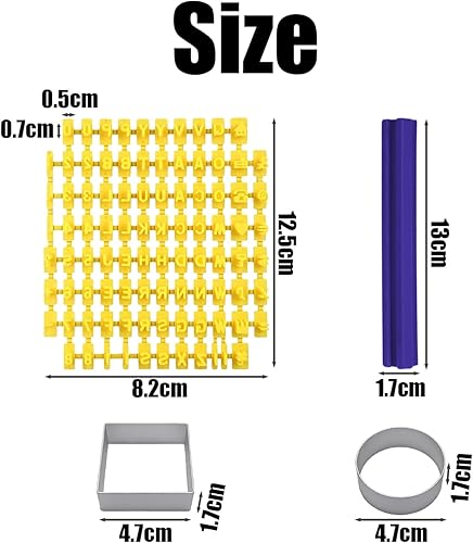 ZGDEIWGF 1 Moule Alphanumérique Et 1 Plaque De Pressage, 2 Moules À Biscuits en Aluminium, Moules en Plastique, Ustensiles De Pâtisserie - Nail Gallerys