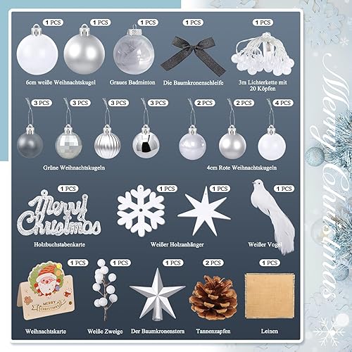 Petit Sapin de Noel,Mini Sapin de Noel Lumineux LED 45cm,Realiste Petit Sapin de Noël Décoré Artificiel,Petite Arbre de Noel Deco Table utilisé pour Décoration de Noël Table（Rouge Vert） - Nail Gallerys