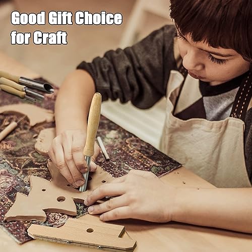 4Pcs Coupe-trous pour l'argile,Outil en acier inoxydable pour sculpter les trous de poterie avec manche en bois Perforateur de trous d'argile pour sculpteurs Potiers Poinçonner Gratter Marquer - Nail Gallerys