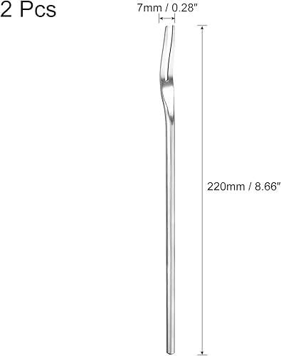 sourcing map 2 pièces Inox Acier Fourchettes à fruits, 8.66-Pouce Salade Fruits Dégustation Fourchettes Dessert Gâteau Fourchettes 2 Broche Dégustation Apéritif Fourchettes pour Fête Mariage - Nail Gallerys