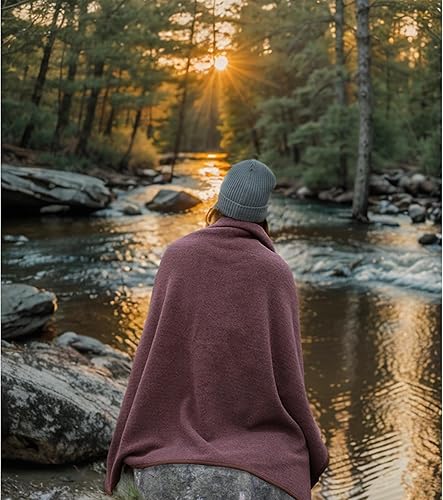 ACUSHLA Couverture en Laine Mérinos 160 x 200 cm - Douillette à 80% de Laine de Mouton Mérinos - Grande et Moelleuse, Parfaite pour Canapé - Kaki - Nail Gallerys