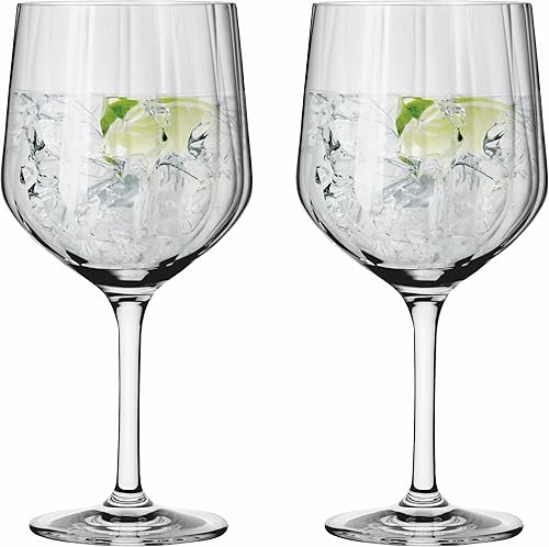 RITZENHOFF 3761001 Verre à gin 700 ml - Série étoilée n°2 - Lot de 2 avec ligne en relief,Transparent- Fabriqué en Allemagne - Nail Gallerys