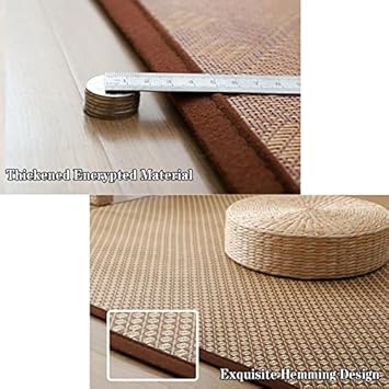 Tapis Tatami en rotin naturel, antidérapant, respirant, pliable, pour salon, chambre à coucher, tapis de jeu rampant - Nail Gallerys