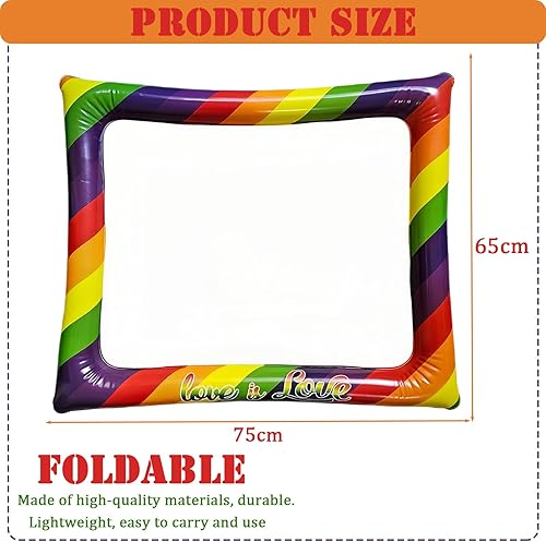 Cadre gonflable pour photomaton des années 80 avec 21 accessoires – Kit d'accessoires de fête gonflables géants pour les années 80, décorations hippie disco - Nail Gallerys