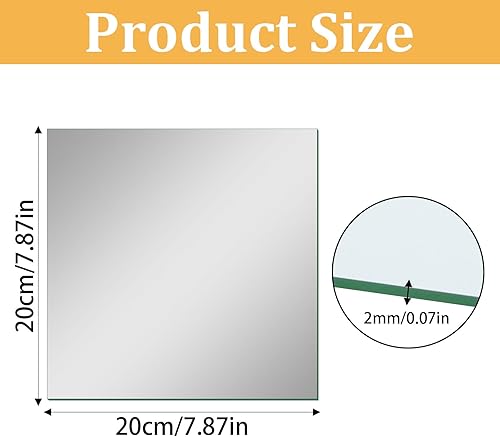 QEEYON 6 Pièces Miroir en Verre 15 x 15 cm, Carreaux de Miroir Autocollants, Miroir Adhésif HD DIY pour Décoration Murale, Placard, Salle de Bain, Salon, Chambre - Nail Gallerys