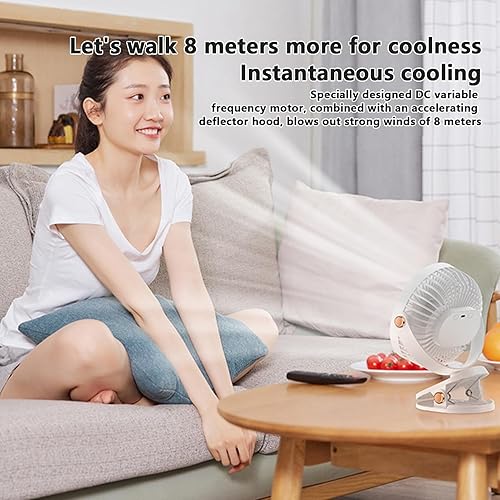 Geruwam Ventilateur à, Ventilateur alimenté par USB avec 5 Vitesses réglables - Petit Bureau Rotatif à 360 ° à Faible Bruit, Bureau à Pince Robuste - Nail Gallerys