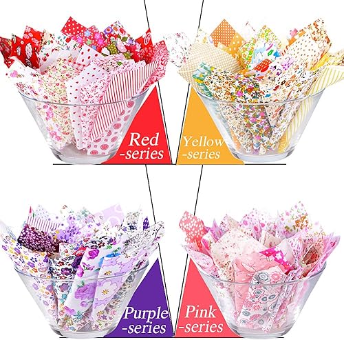 MEJOSER 200 PCS Tissu Patchwork Carré 10x10cm Coton Mixtes pour Quilting Loisirs Créatifs (Style-A) - Nail Gallerys