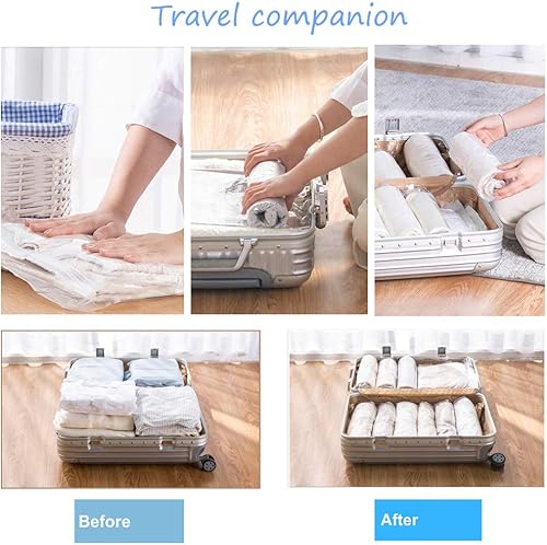 Lacmisc Lot de 13 Sac de Voyage sous Vide 3 Tailles Sacs Compression Sac de Rangement sous Vide Voyage Réutilisables Housse de Rangement - Nail Gallerys