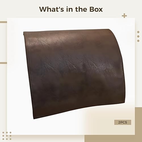 Housse d'appui-tête inclinable marron foncé, matériau en cuir PVC avec motif en relief, fermeture à glissière, 42 x 70 cm - Nail Gallerys