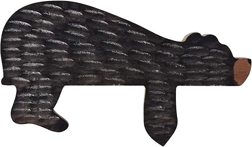 Décorations de Portes et de Murs, Décoration en Bois Faite à la Main, Ornement Ours Brun en Bois pour Cadre de Porte, Salon, Chambre à Coucher, Librairie (Noir) - Nail Gallerys