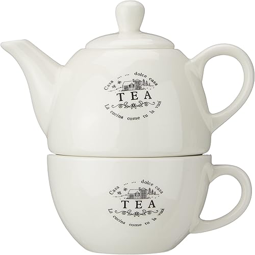 Tognana CASA Dolce CASA, Théière avec Une Tasse, Porcelaine Blanc - Nail Gallerys