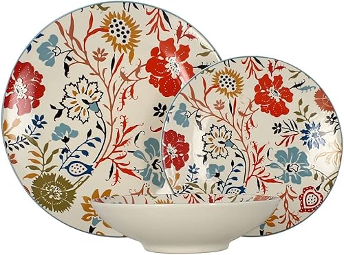 NOVASTYL - Lot 6 assiettes plates jaipur 27cm en grès - 2614621 - Nail Gallerys