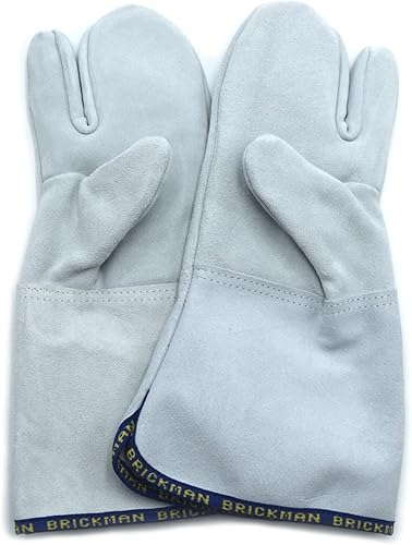 Erre4M Gants de four 3 doigts poignet de 15 cm professionnels en cuir de 300 °C - Nail Gallerys