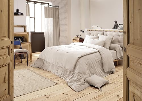 DOCK AVENUE Bout de lit édredon Gaze de Coton 90 x 200 cm Gaia Coloris Pampa - Nail Gallerys