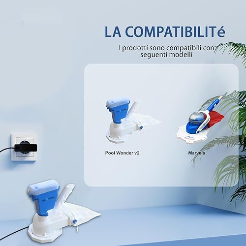 MEROM 12V Chargeur Adaptateur Compatible avec Poolwonder v2 und Poolwonder Marvelix Aspirateur de Piscine（Remarque: Non Compatible PoolwonderTurbo XL） - Nail Gallerys