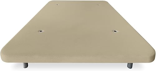 Somnia Descanso - Base tapissée 3D renforcée, Grande stabilité avec 5 Barres transversales et 6 Pieds métalliques filetés de 27 cm, 90 x 190, Beige - Nail Gallerys