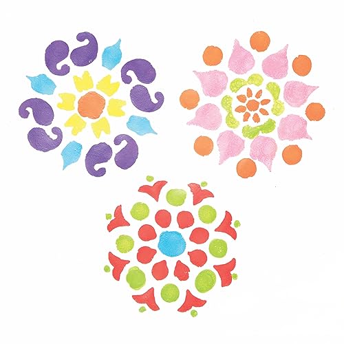 Baker Ross FE763 Pochoir Dessin Enfant motif Rangoli - Lot de 8, Pochoirs Lavables pour Enfant, Pochoir Scrapbooking, Activites Manuelles pour Enfants - Nail Gallerys