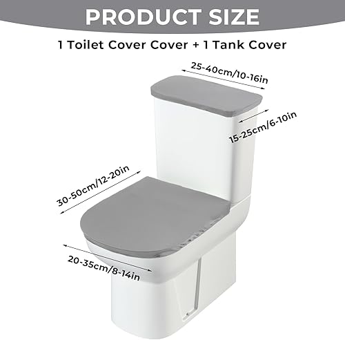 Thinp Housse pour abattant de WC et couvercle de réservoir de toilettes, housse de siège de toilette avec fond élastique, housse de rechange douce et extensible universelle pour décoration de salle de - Nail Gallerys