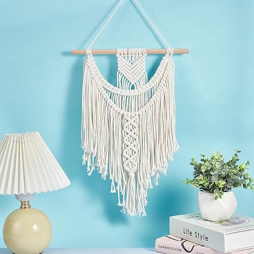 PLIGREAT DIY Macramé Tenture Murale Kit Tapisserie tissée pour Chambre à Coucher Salon Boho Tenture Murale en macramé Kit pour débutant Artisanat Macramé Décoration Murale - Nail Gallerys