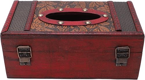 Boîte à mouchoirs en bois, porte-mouchoirs de grande capacité à l'aspect antique pour la maison - Nail Gallerys