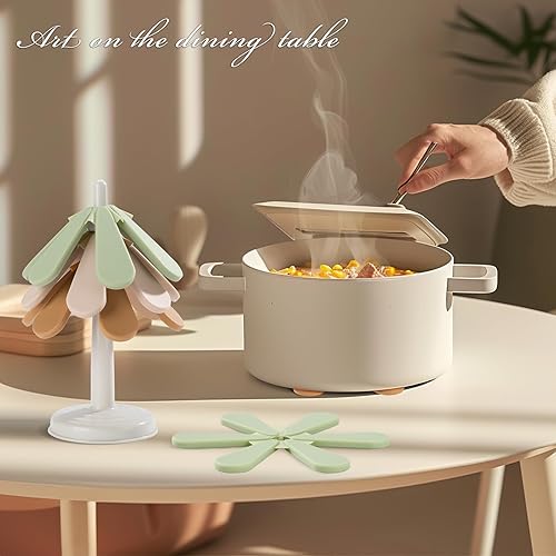 Dessous de Verre en Silicone Tapis De Dessous De Plat Réutilisables Pliables sous Verres De Pot Résistants à La Chaleur D’Arbre De Noël pour Restaurant Tasses Décoration De Tabl 3 pièces - Nail Gallerys