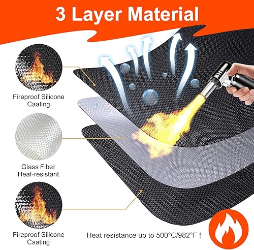 Tapis de Cheminée Ignifuge Semi-Circulaire 70 x 122 cm - Protège-Sol Contre les Étincelles - Plaque de Protection pour Cheminées - Nail Gallerys