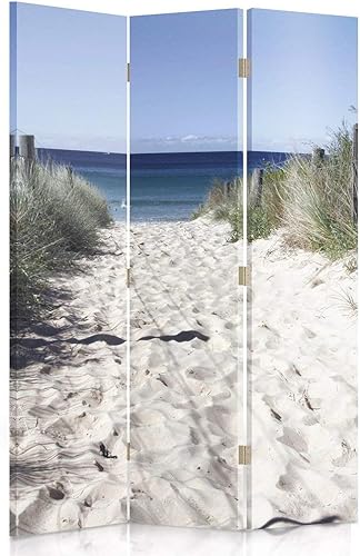 Feeby Paravent 3 pans Mer 110x150 cm Une Seule Côté Cloison de séparation Écran Pliant Foto Paravent Interieur Décoratif Mur Espagnol Impression sur Toile Chambre d'enfant Salon Bureau Blanc - Nail Gallerys