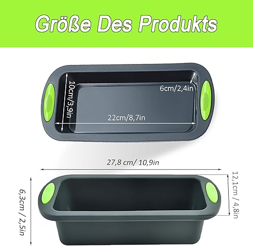 Moule à pain en silicone, 27,8x12,1x6,3cm, Réutilisable Moulle à cake Rectangulaire Anti, Gris Clair Mini Moule à Cake Silicone, Moule à Cake, Pour la Cuisson du Pain e Des Gateaux, Des Toasts - Nail Gallerys