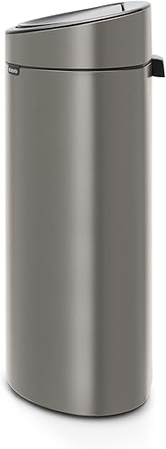 Brabantia 114908 Touch Bin Poubelle Unie Acier Inoxydable/Plastique Platinum 30,2 x 43,5 x 76,5 cm 40 L - Nail Gallerys