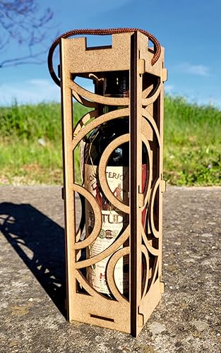 Genérico Boîte à vin en bois, design moderne et élégant, idéal pour un anniversaire, la fête des pères/des mères, une boutique gourmande, une deuxième vie utile comme lampe de jardin, cadeau pour - Nail Gallerys