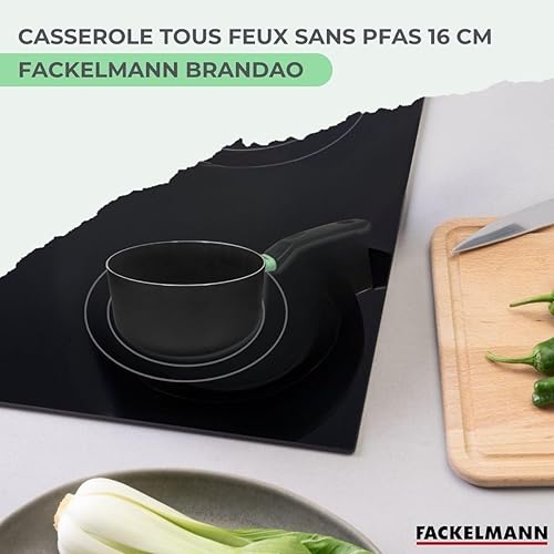 Fackelmann 9429950 Set 3 casseroles antiadhésives revêtement céramique 16, 18 et 20 cm sans PFAS, tous feux, induction, Aluminium, Noir, Vert, 16, 18 et 20 cm - Nail Gallerys