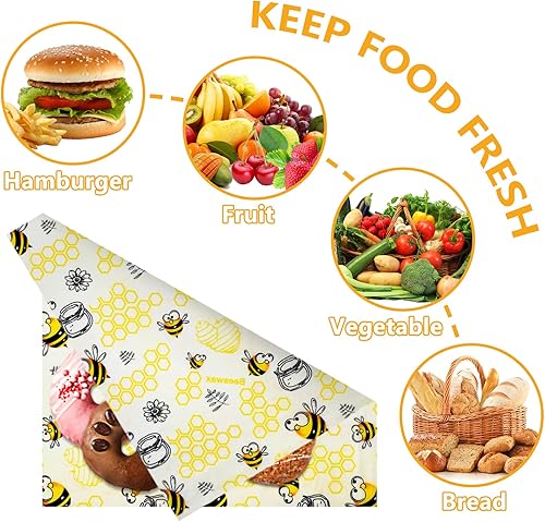 JOYBOY Emballage Cire d'abeille,35x100CM Bee Wraps,Zéro Déchet Beeswax Wraps,Emballages Alimentaires Réutilisables écologiques,pour Le Fromage à Sandwich Fruits Et Légumes à Conserver Frais - Nail Gallerys