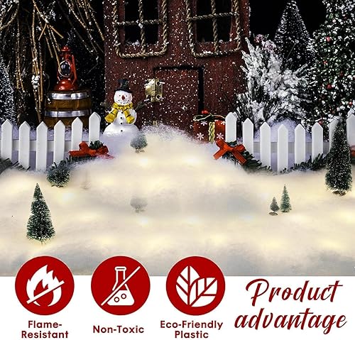 YITONGFU Couverture de Neige de Noël,Couvertures de Neige Artificielle de Noël,Noël Neige Couverture Rouleau,Fond d'arbre de Noël, fête, décoration d'hiver(80 x 240 cm) - Nail Gallerys