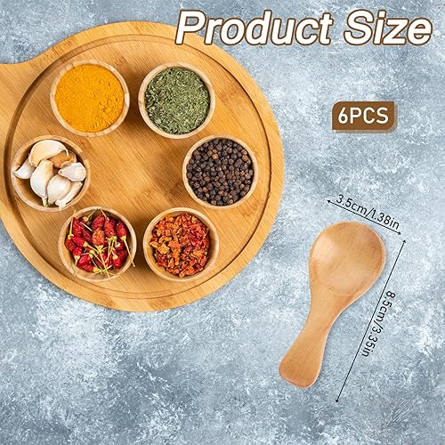 Molain 6 petites cuillères en bois, 8 cm, mini cuillères en bois, pour assaisonnements, sauces, sel, sucre, miel, poivre, café, crème, confiture, moutarde, condiments - Nail Gallerys