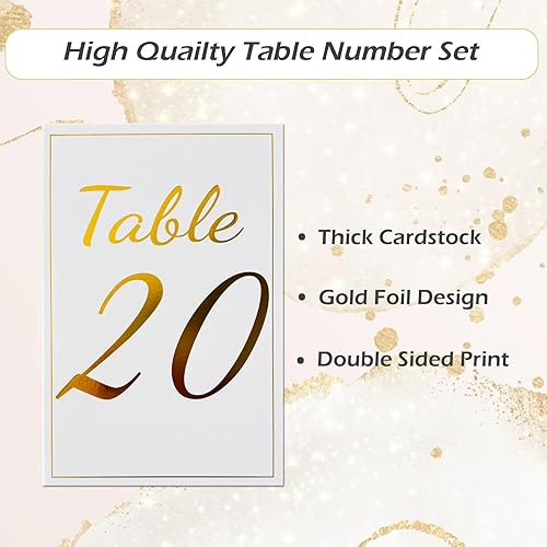 Numéros de Table Mariage or 1-30 et Head Table Panneaux de table double face 4 x 6 po pour décoration de table de réception de mariage ou de fête d'anniversaire Numéros de Table Cartes - Nail Gallerys