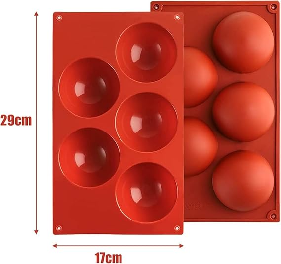 FCXVXCL Moule Demi Sphere Silicone, 4 Pcs Moules à Chocolat en Silicone, Moules en Silicone Plaque à Muffins Anti-adhésif Moule à Pâtisserie pour Muffins, Cupcakes, Brownies, Pudding - Nail Gallerys