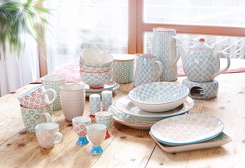 Bloomingville Assiettes de Service Emma - rectangulaire Plate Longues Couleur L 31 x H 3 x W 15,5 cm, Rouge, Céramique - Nail Gallerys