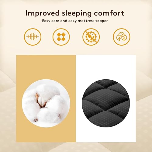 Autsel Surmatelas 160 x 200cm Couvre Matelas en Microfibre Extra Doux et Respirant Surmatelas avec Bon Soutien (Gris Foncé) - Nail Gallerys