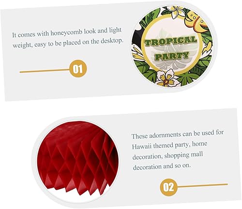 Milisten 9 Pièces ornement flamant rose pièces maîtresses décoration luau tropical Plage centres de table en nid d'abeille hawaii centres de table hawaïens ornement de fête hawaï Papier - Nail Gallerys