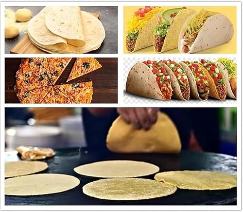 DDZJTPP Machine À Tortillas De Maïs Commerciale,Machine À Tortillas Automatique 400W,Réglage À 8 Vitesses,1800 Pièces/h,Diamètre De Pâtisserie 13 Cm,pour Restaurant,Usine De Transformation - Nail Gallerys