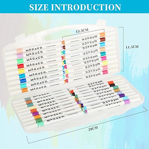 36 Marqueurs Acryliques - FeutreAcrylique - Pour Pierre, Verre, Bois - Encre Résistante à l'Eau - Pour Dessin, Bricolage, Cadeaux, Déco (36 Couleurs) - Nail Gallerys