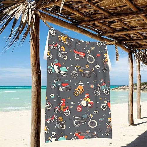 RPLIFE Serviette de plage de moto, serviette de plage de voyage à séchage rapide pour homme et femme - Nail Gallerys