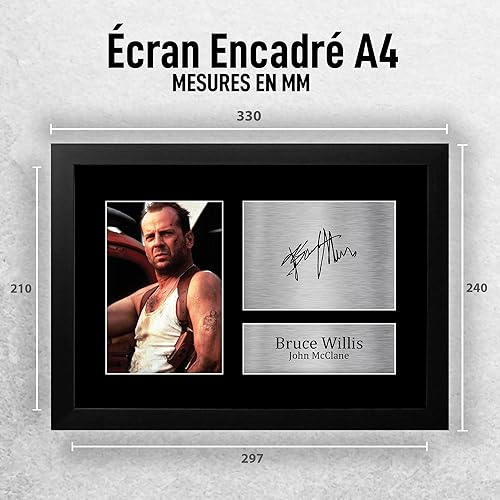 HWC Trading FR A4 Bruce Willis Die Hard Cadeaux Imprimé Signé Autographe Photo pour les fans de cinéma - A4 Encadré - Nail Gallerys